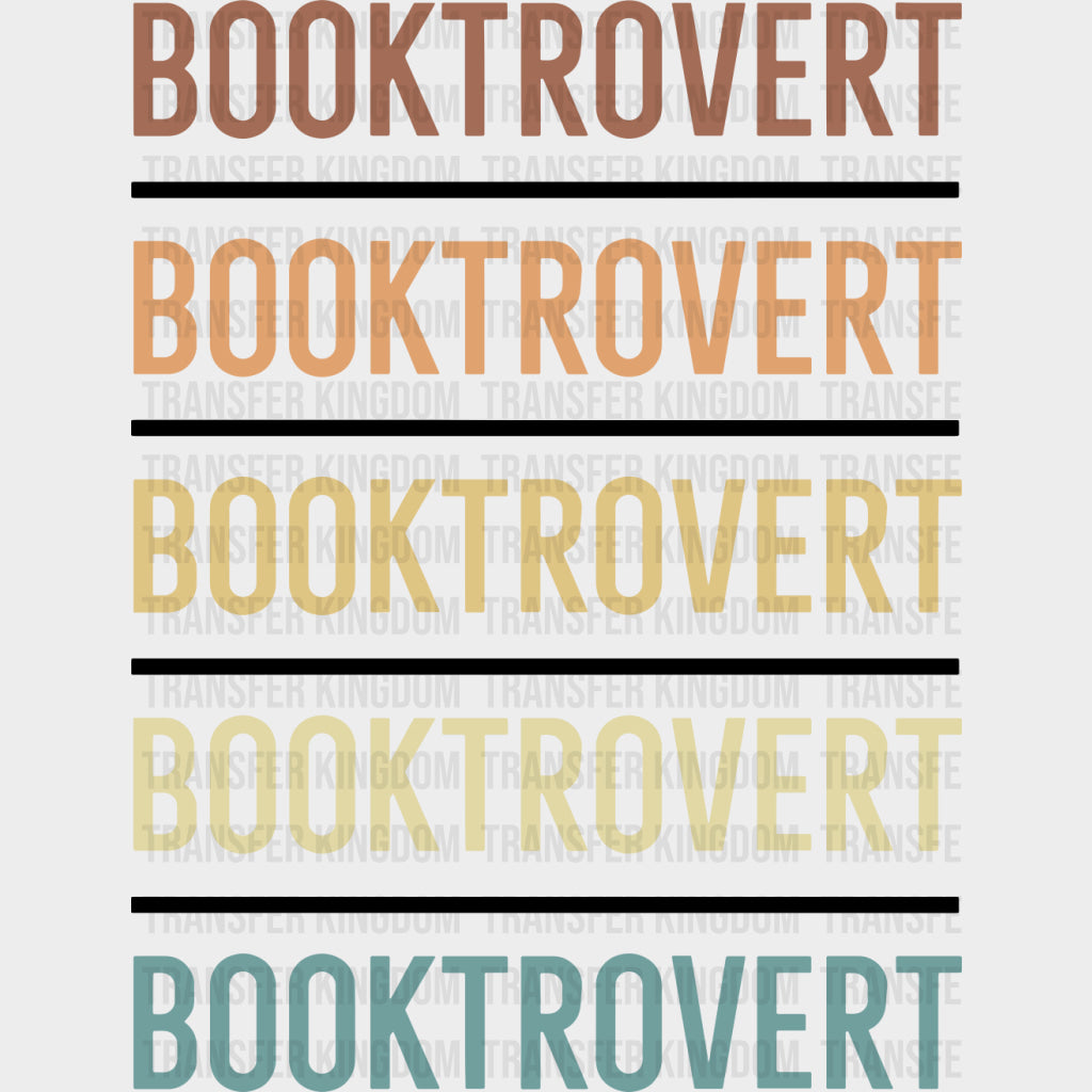 Booktrovert - Librarian DTF Transfers Adult Unisex - S & M (10’’) / Dark Color Design (See Imaging)