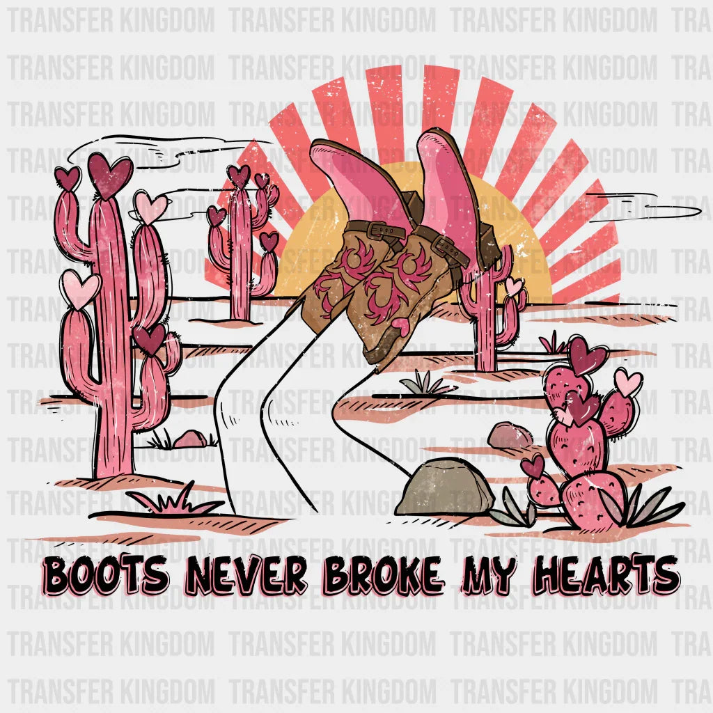 BOOTS NEVER BROKE MY HEART COWBOY - DTF heat transfer - transfer-kingdom