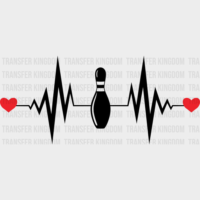 Bowling Pin ECG Line - Bowling DTF Transfers