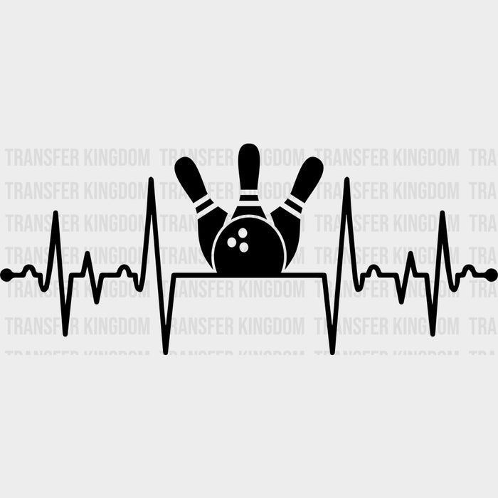 Bowling Pins ECG Line - Bowling DTF Transfers