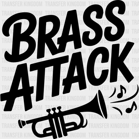 Brass Attack - Music DTF Transfers - Adult Unisex - S & M (10’’) / Dark Color Design (See Imaging)