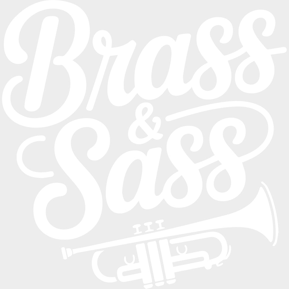 Brass & Sass - Music DTF Transfers - Adult Unisex - S & M (10’’) / Light Color Design (See Imaging)