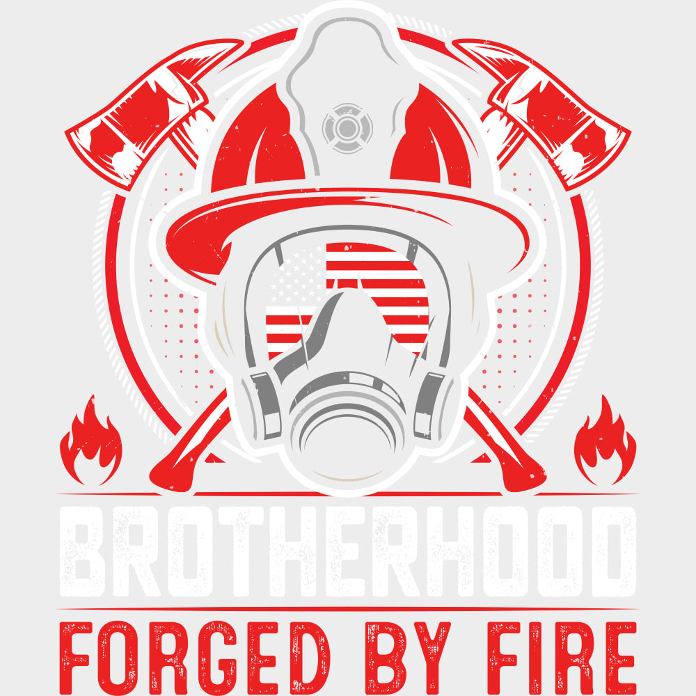 Brotherhood Forged By Fire - Fire Department DTF Transfers Adult Unisex - S & M (10’’) / Light Color Design (See