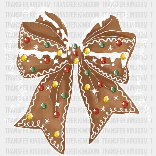 Brown Ribbon Design - Christmas Dtf Transfer Unisex S & M (10’’) / Light Color See Imaging