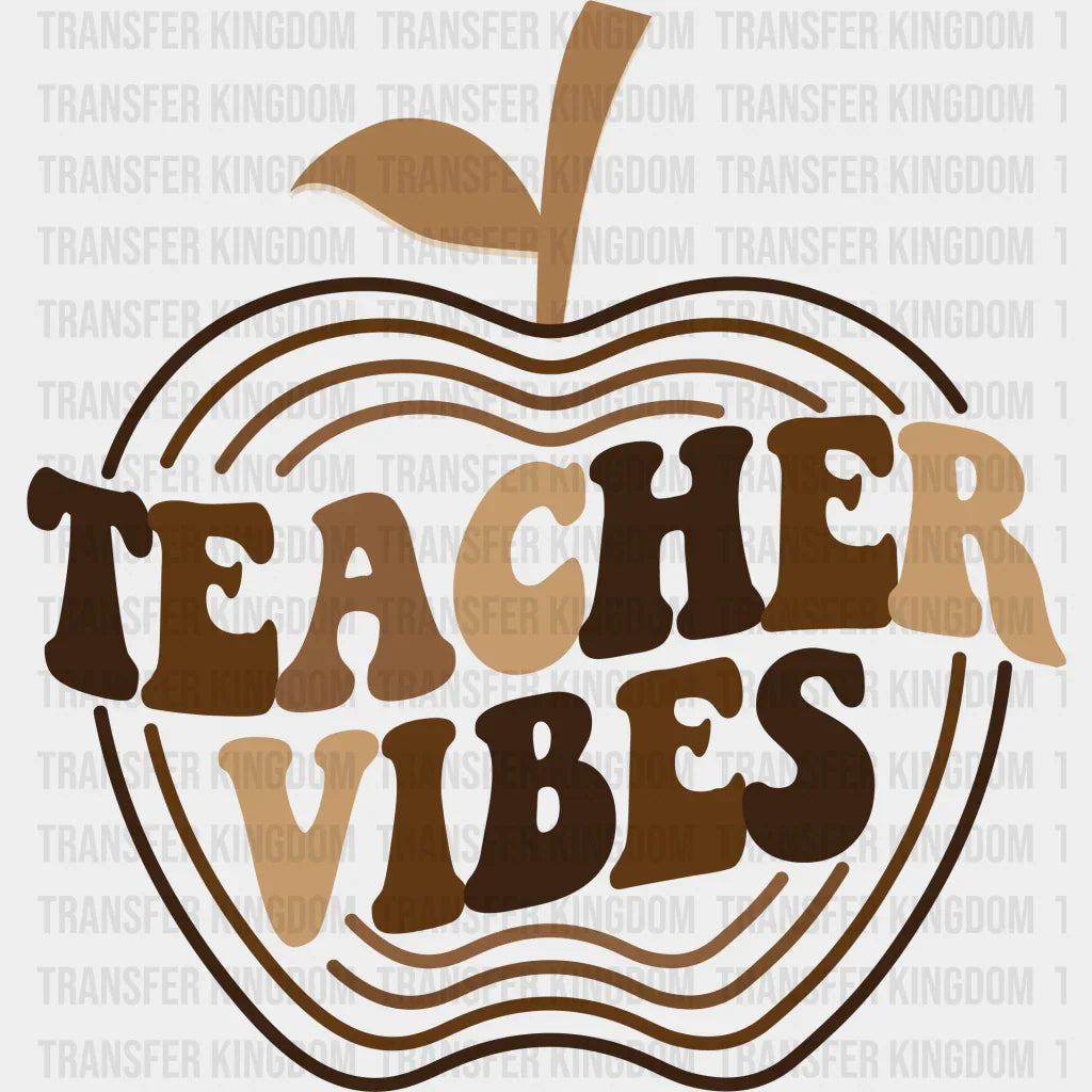 Brown Teacher Vibes Design - Dtf Heat Transfer