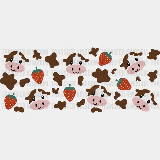 Bulls & Strawberries - General Cup Wrap UV Sticker Permanent UV DTF Decal UVDTF
