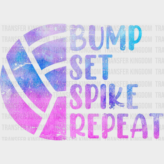 Bump Set Spike Repeat Colorful - Volleyball DTF Transfers