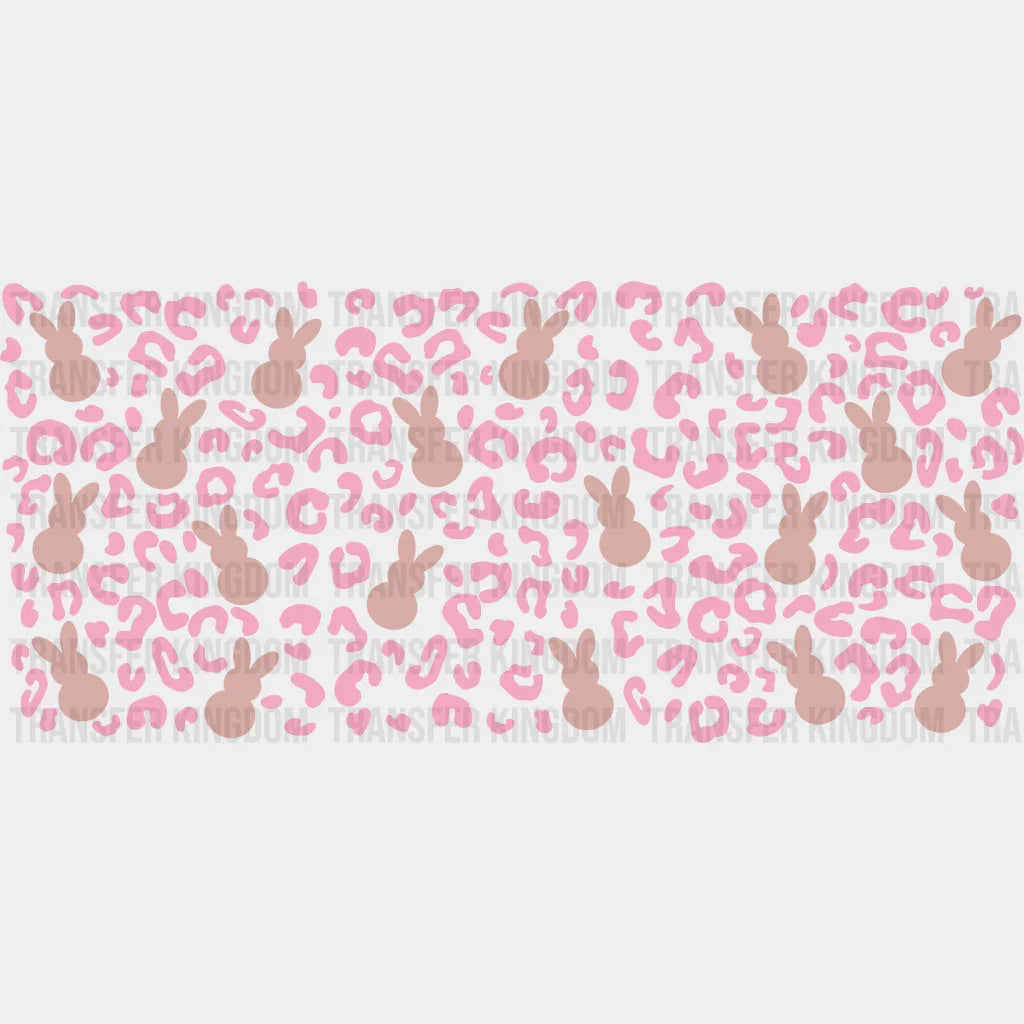 Bunny Pink Leopard Print - Easter Cup Wrap Uv Sticker Permanent Dtf Decal