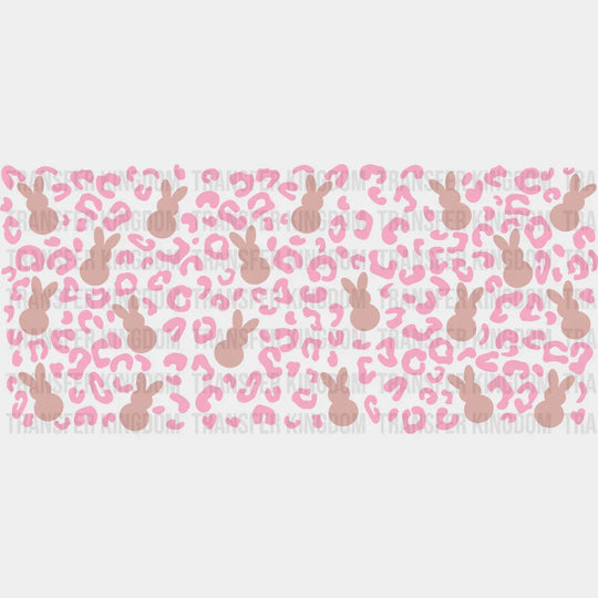 Bunny Pink Leopard Print - Easter Cup Wrap Uv Sticker Permanent Dtf Decal