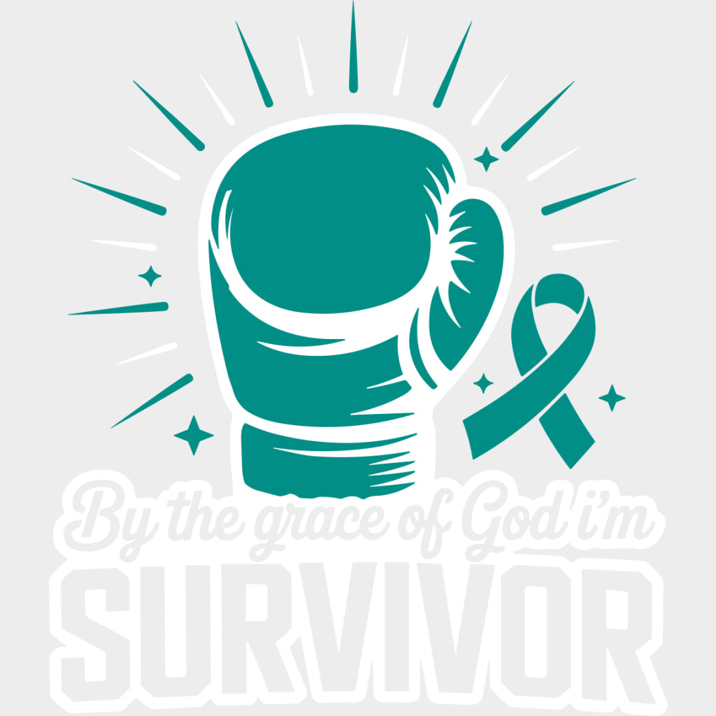 By The Grace Of God I’m Survivor - Ovarian Cancer DTF Transfers - Adult Unisex - S & M (10’’) / Light Color Design (See
