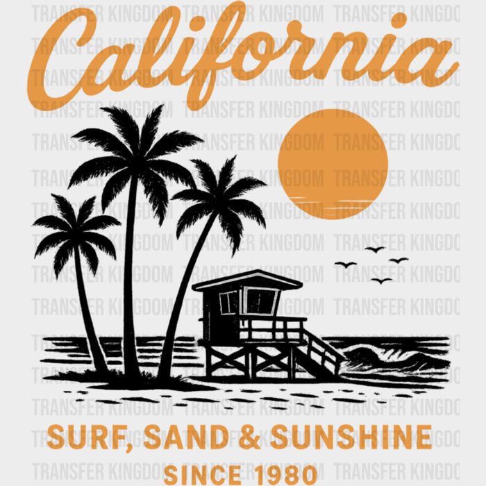 California, Surf Sand & Sunshine - Surfing DTF Transfers
