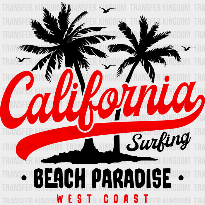 California Surfing, Beach Paradise - Surfing DTF Transfers