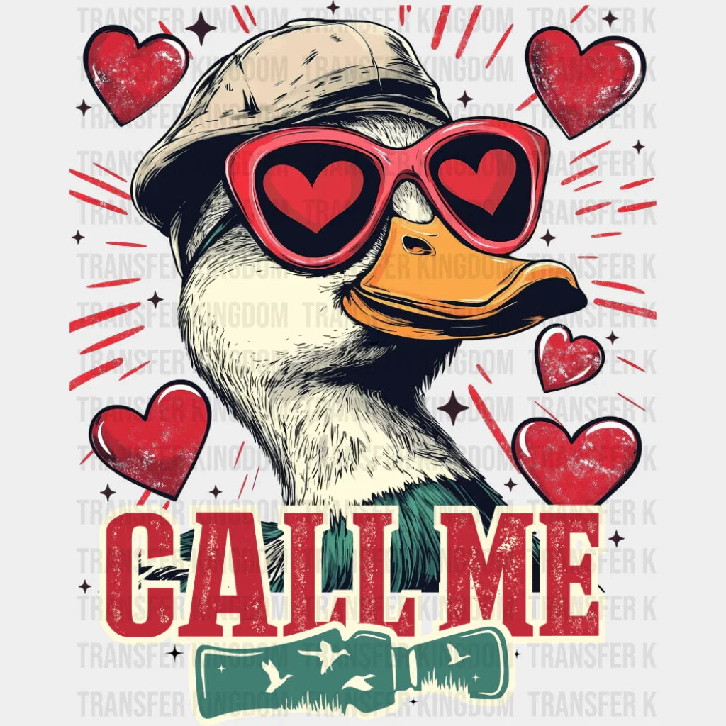 Call Me Sunglasses Duck Hearts - Valentine’s Day DTF Transfer