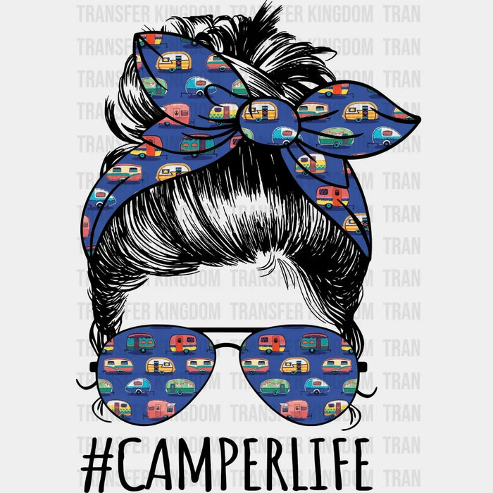 CamperLife - Girl With Messy Bun Design - DTF heat transfer
