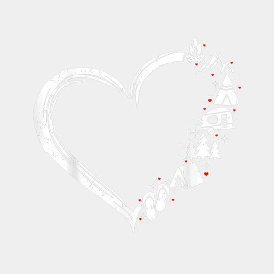 Camping And Hiking Lover Heart Design - Dtf Heat Transfer Unisex S & M ( 10 ) / Light Color See