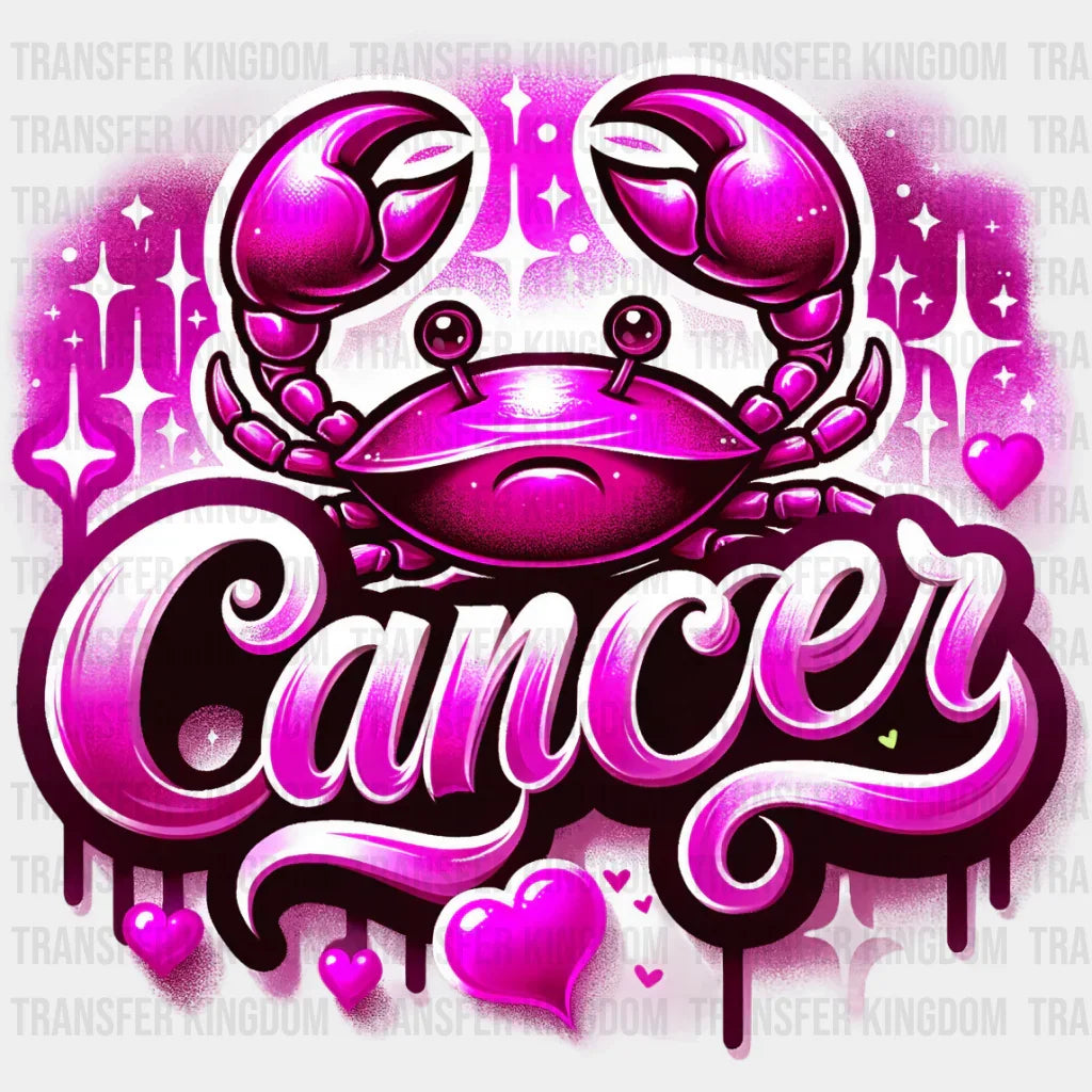 Cancer Blue And Pink - Zodiacs & Horoscopes Dtf Transfer Unisex S M (10’’) / Color Design See