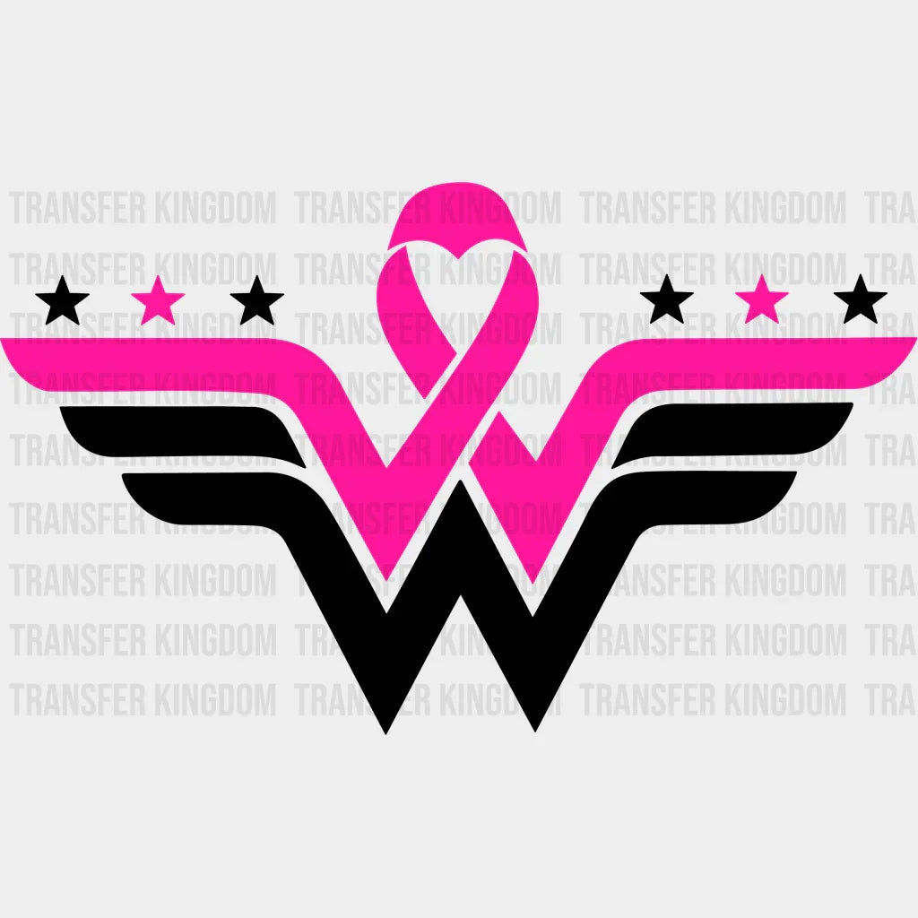 Cancer Ribbon Wonder Women Transfer Warrior Breast Fighter Awareness Strong Unisex - S & M ( 10 ) /