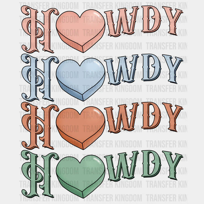 CANDY HEART HOWDY - DTF heat transfer