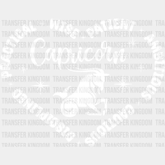 Capricorn Heart Design - Zodiac & Horoscopes Dtf Heat Transfer Unisex S M (10’’) / Light Color