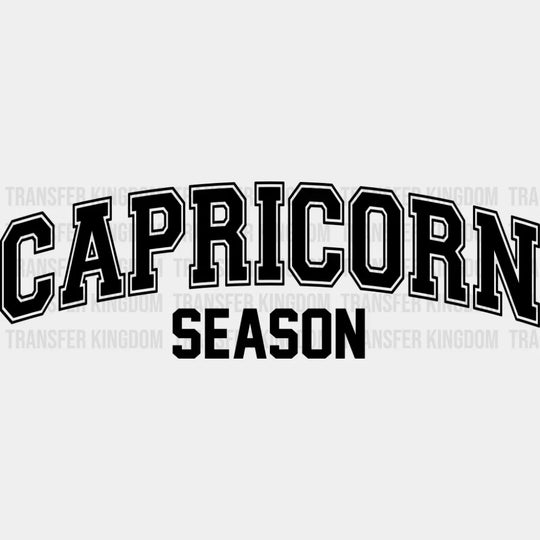 Capricorn Season Retro Design - Zodiacs And Horoscopes Dtf Transfer Unisex S & M (10’’) / Dark