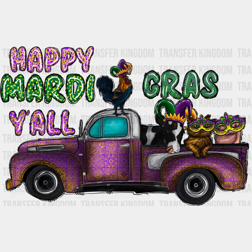 Car Mardi Gras Design- Dtf Heat Transfer