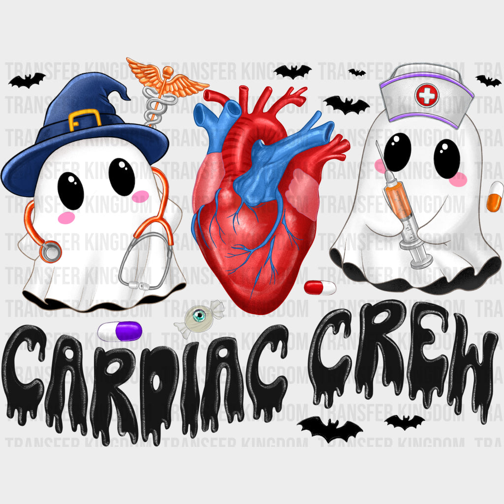 Cardiac Crew Ghosts - Cardiac Nurse DTF Transfers Adult Unisex - S & M (10’’) / Dark Color Design (See Imaging)