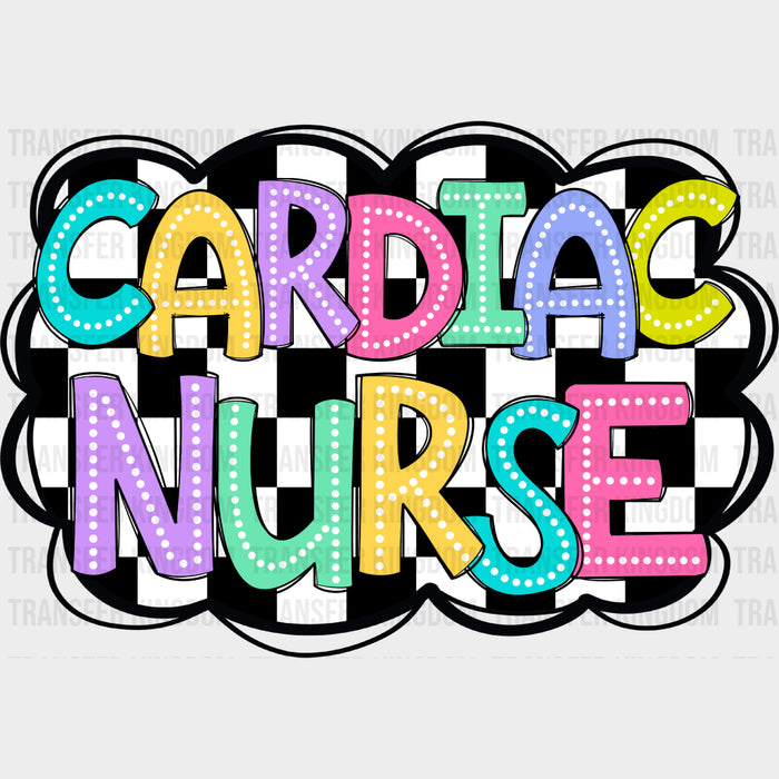 Cardiac Nurse Checkered Design - Cardiac Nurse DTF Transfers