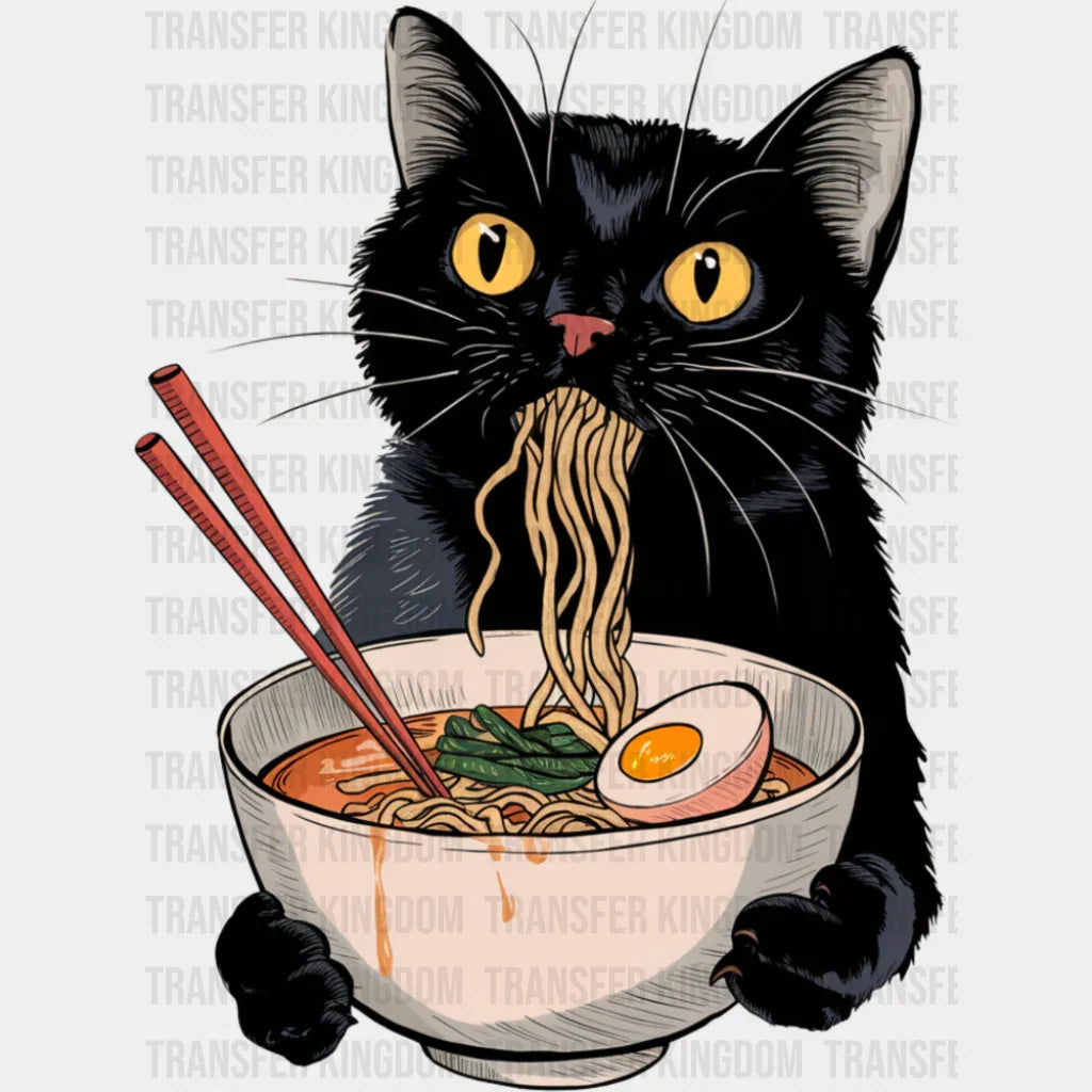 Cat Eating Ramen - Cats DTF Transfer