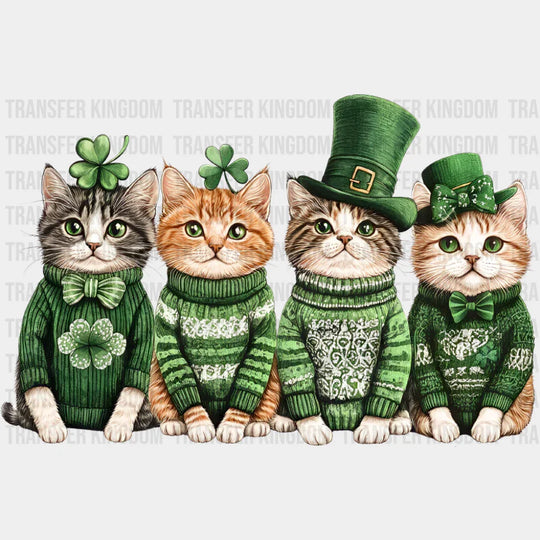 Cat Green Turtlenecks - St. Patrick’s Day DTF Transfer