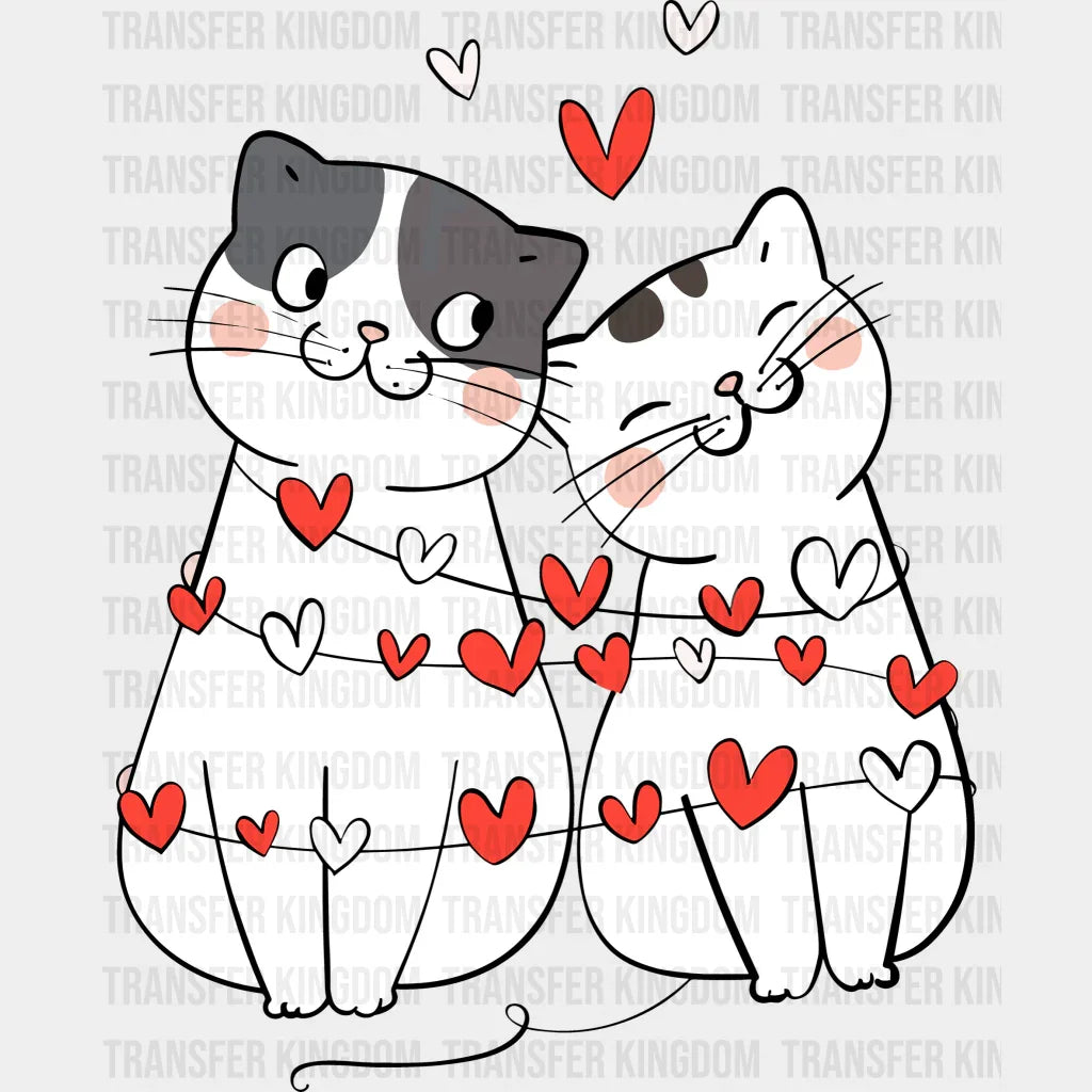 Cat Love Valentines Day Design - Dtf Heat Transfer