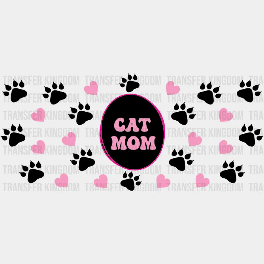 Cat Mom Circular Design - Pets Cup Wrap Uv Sticker Permanent Dtf Decal