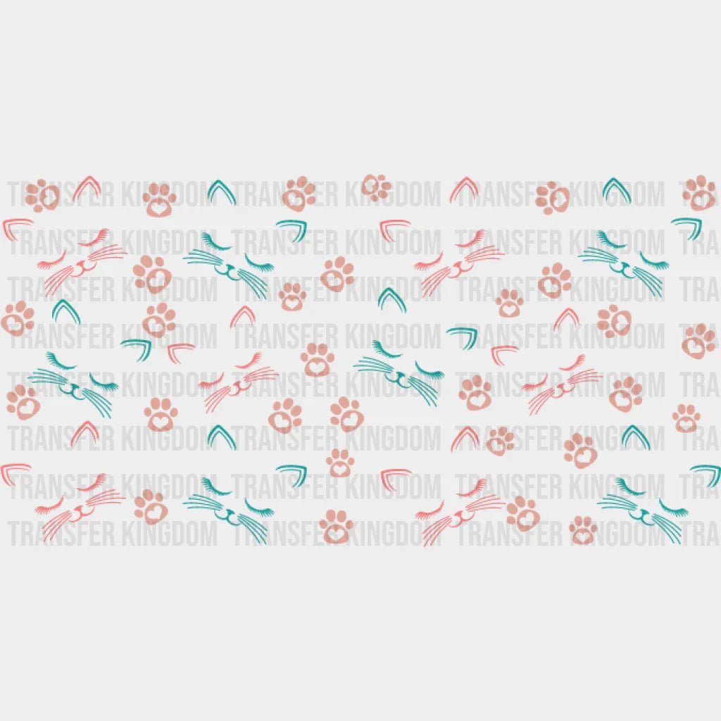Cat Paw Design - Pets Cup Wrap Uv Sticker Permanent Dtf Decal