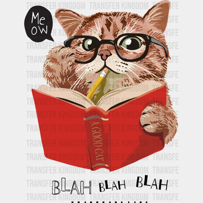 Cat Reading A Book - Cats DTF Transfer