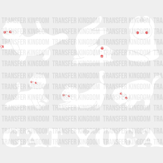 Cat Yoga - Dtf Heat Transfer Unisex S & M (10’’) / Light Color Design (See Imaging)