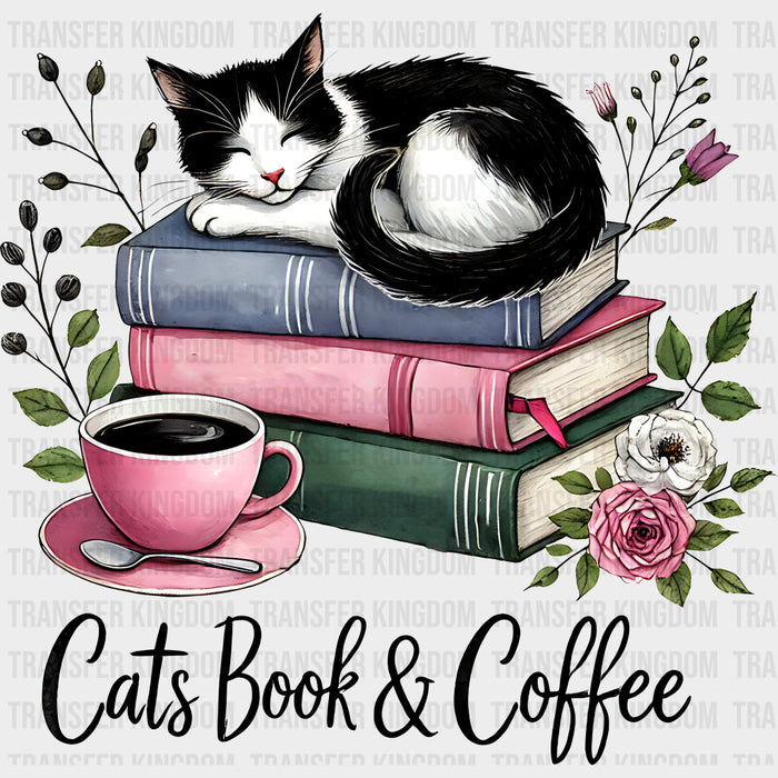 Cats Book & Coffee - Reading DTF Transfers