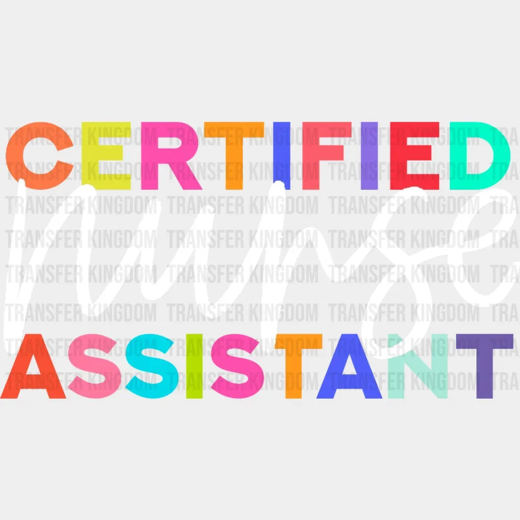 Certified Nurse Assistant Cna Rainbow Design - Dtf Heat Transfer