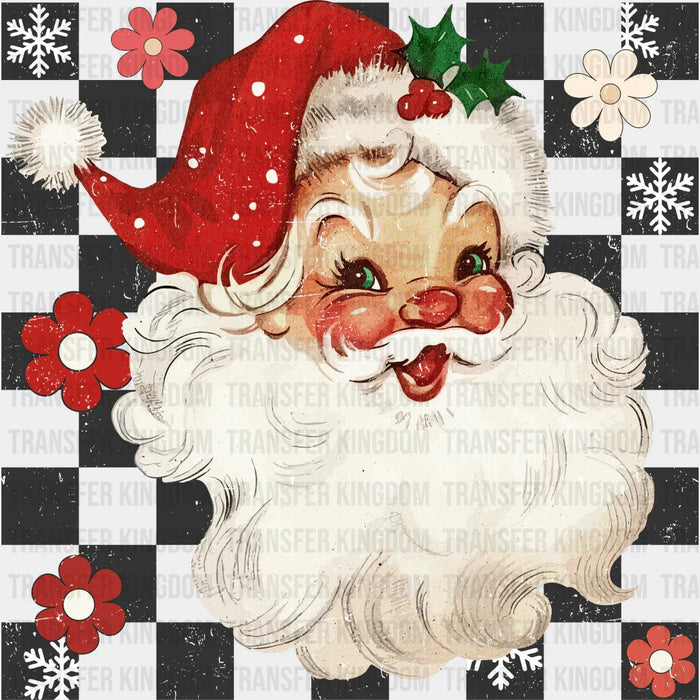 CHECKERED SANTA Christmas Design - DTF heat transfer