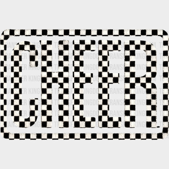 Cheer B&W Checkered - Cheerleading DTF Transfers