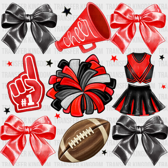 Cheerleader Items Black & Red - Cheerleading DTF Transfers