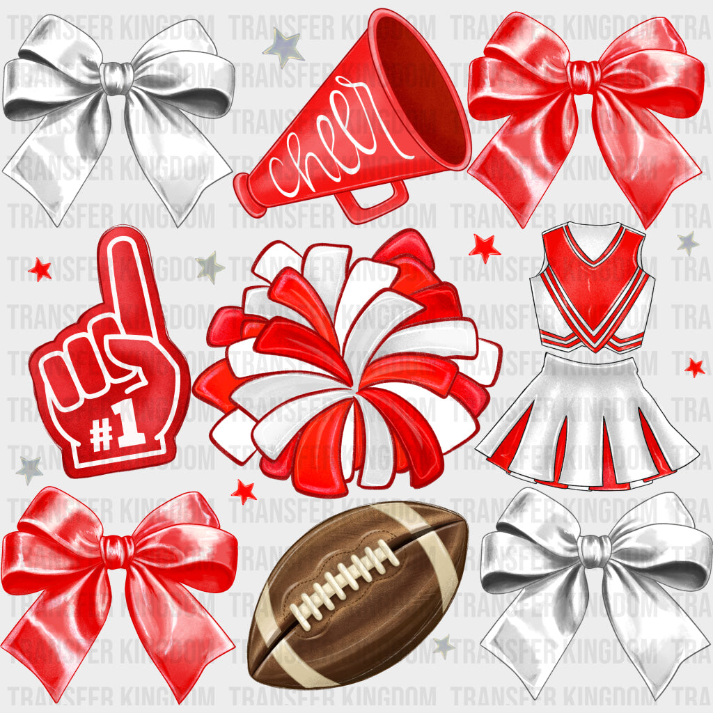 Cheerleader Items White & Red - Cheerleading DTF Transfers