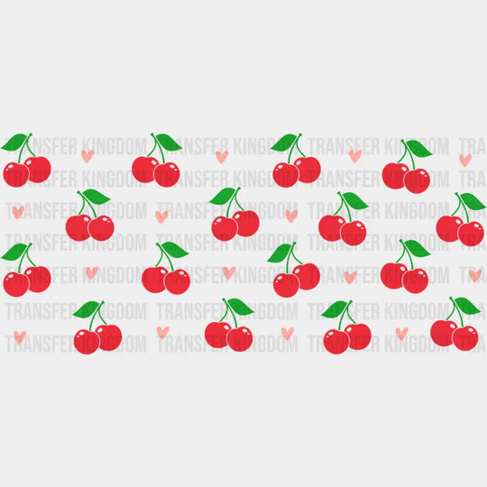 Cherries & Hearts - General Cup Wrap UV Sticker Permanent UV DTF Decal UVDTF