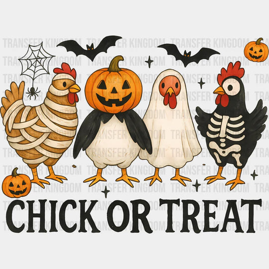 Chick Or Treat - Halloween DTF Transfer Adult Unisex - S & M (10’’) / Dark Color Design (See Imaging)