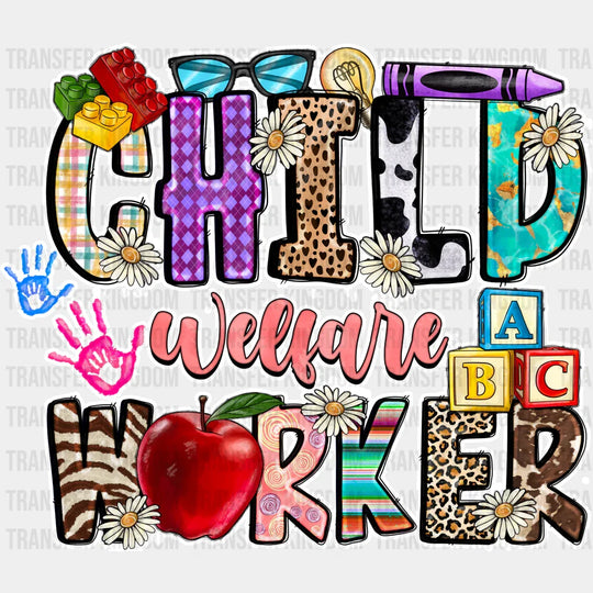 Child Worker - Teacher Dtf Heat Transfer Unisex S & M (10’’) / Light Color Design See Imaging