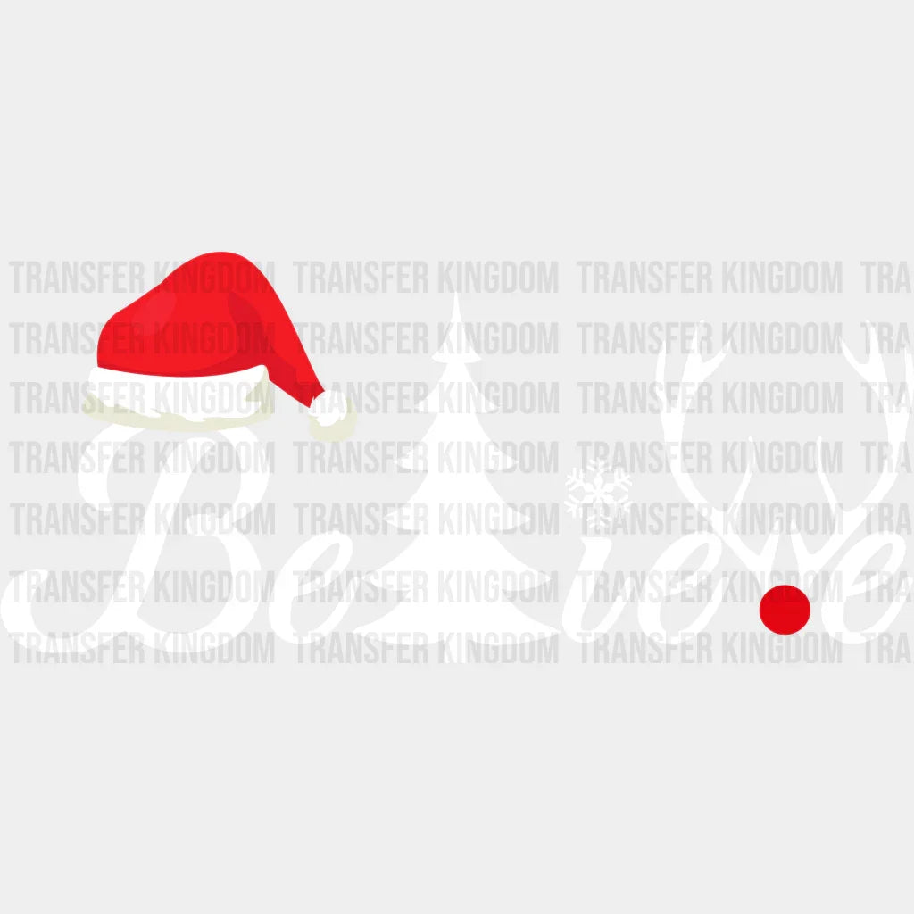 Christmas Believe In Design - Dtf Heat Transfer Unisex S & M ( 10 )