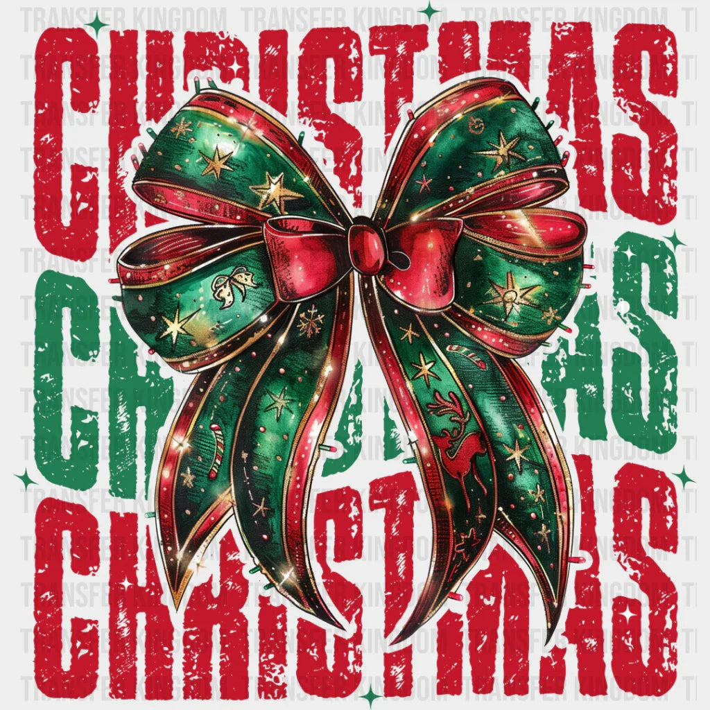 Christmas Red And Green Ribbon - Dtf Transfer