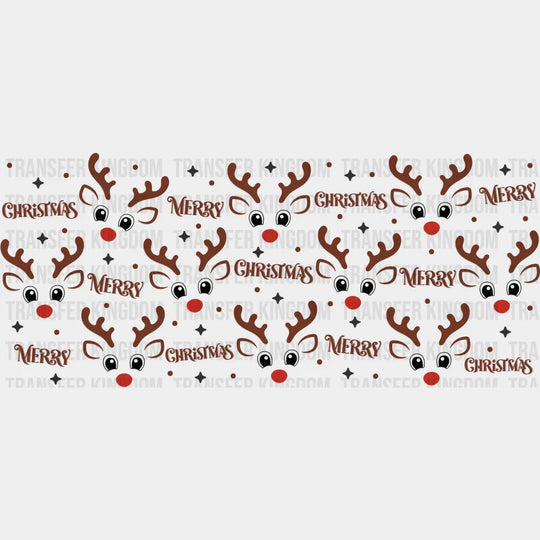 Christmas Reindeer Design - Cup Wrap Uv Sticker Permanent Dtf Decal