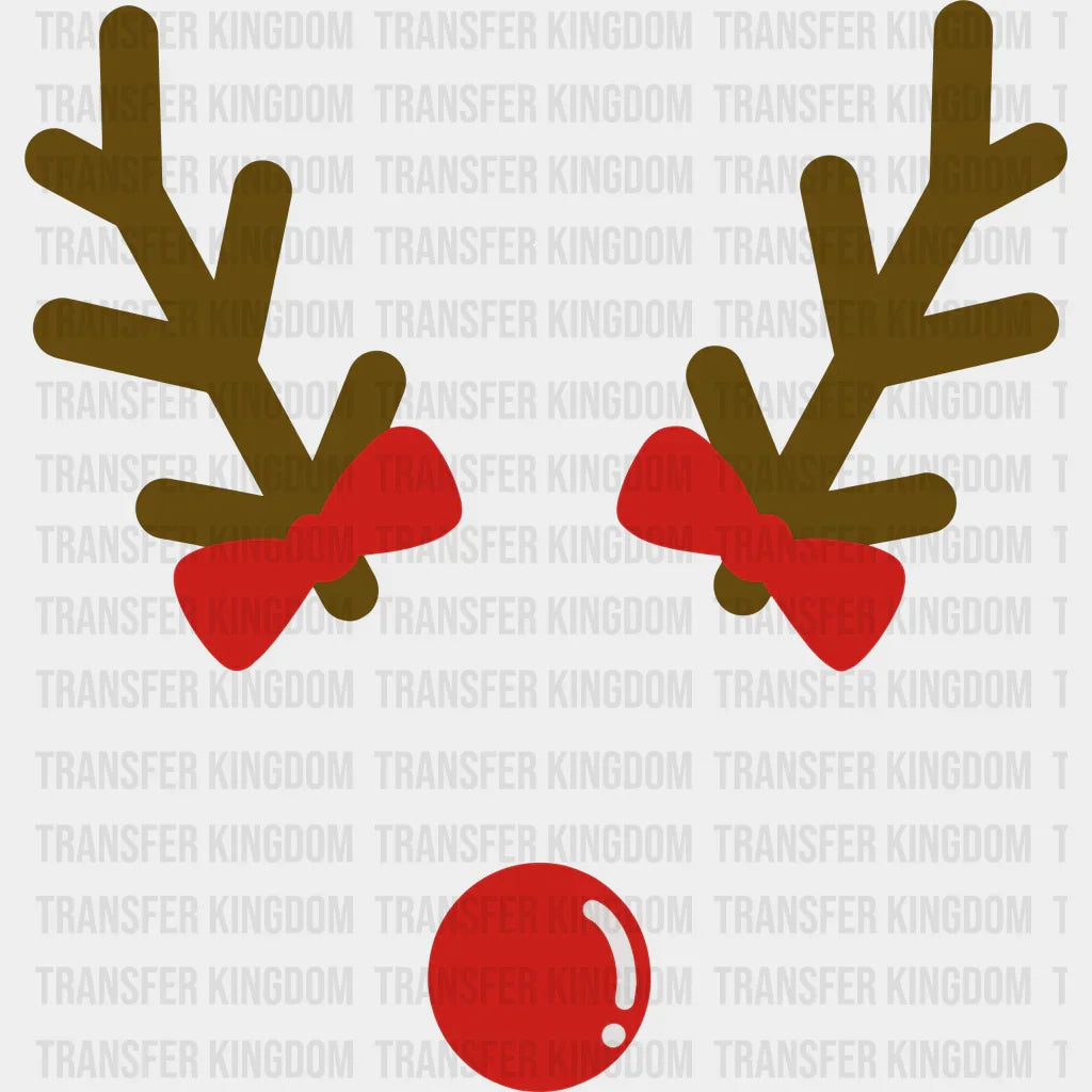 Christmas Reindeer Design Family Dtf Heat Transfer Unisex - S & M ( 10 ) / Girl See Imaging