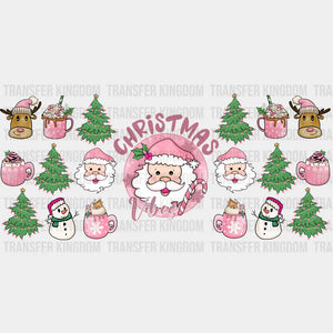 Christmas Vibes Santa Design - Cup Wrap Uv Sticker Permanent Dtf Decal