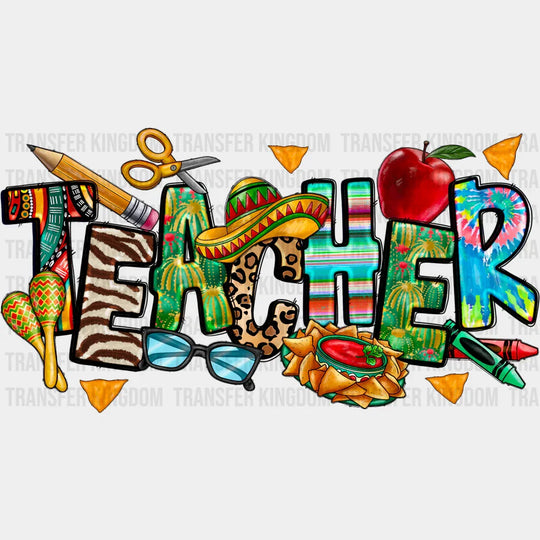 Cinco De Mayo Teacher Design - Dtf Heat Transfer Unisex S & M (10’’) / Dark Color See Imaging