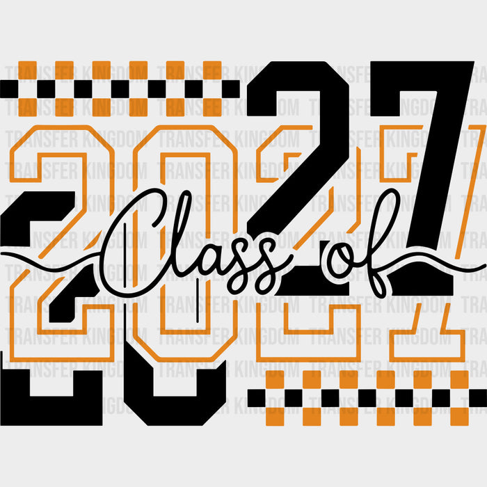 Class Of 2027, Orange Checkers - Senior DTF Transfers